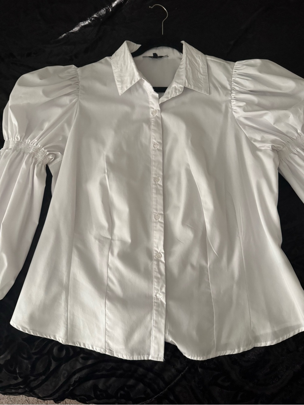 New Look White Puff-Sleeve Button Down Shirt